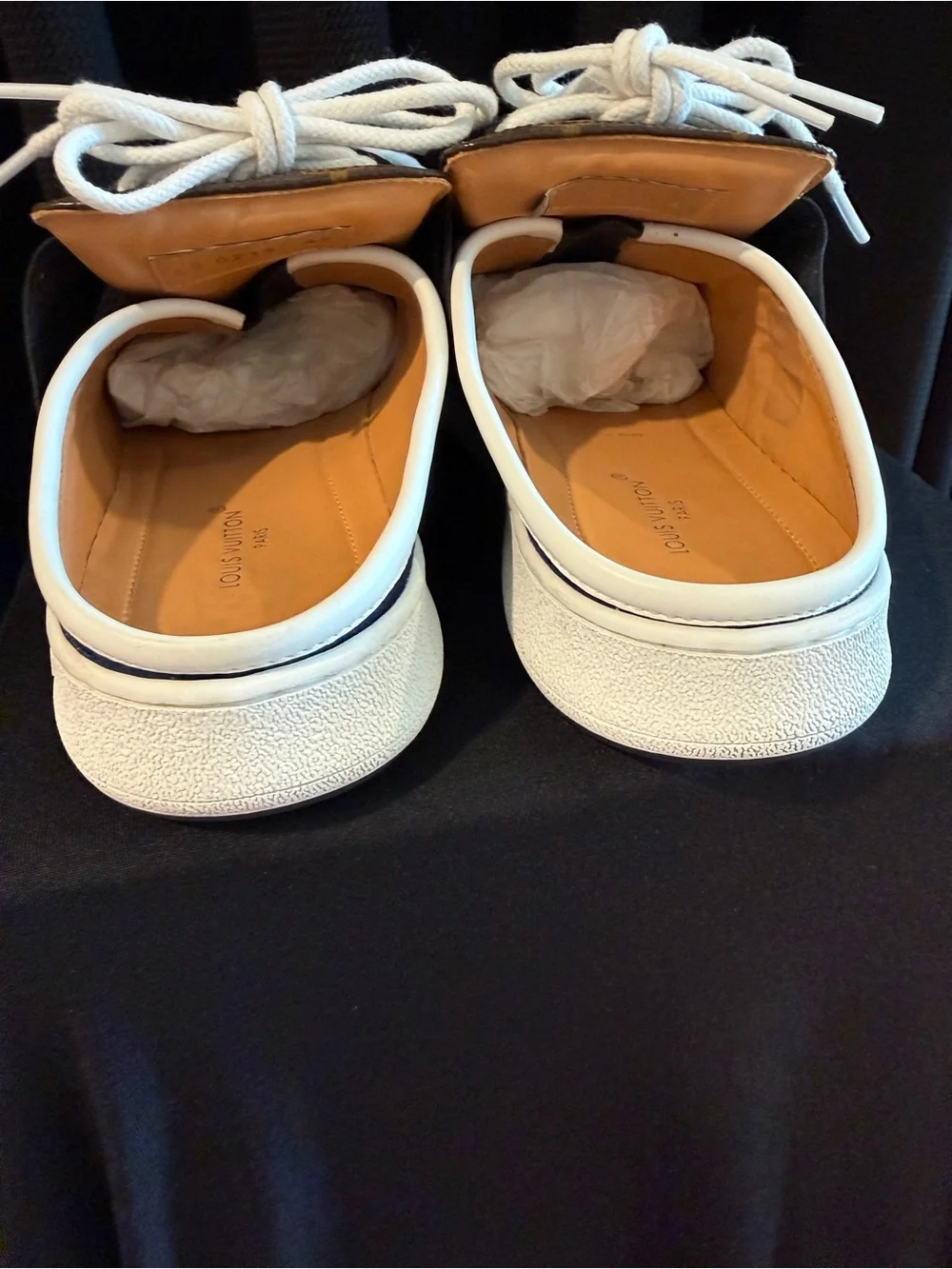 Louis Vuitton Blue, Brown and White Suede Low-Top Sneakers